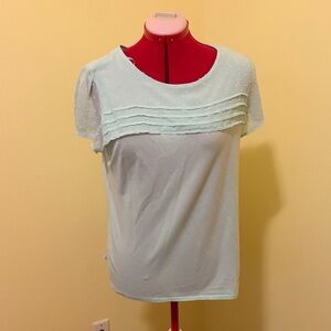 Elle Light Blue Pleated Blouse